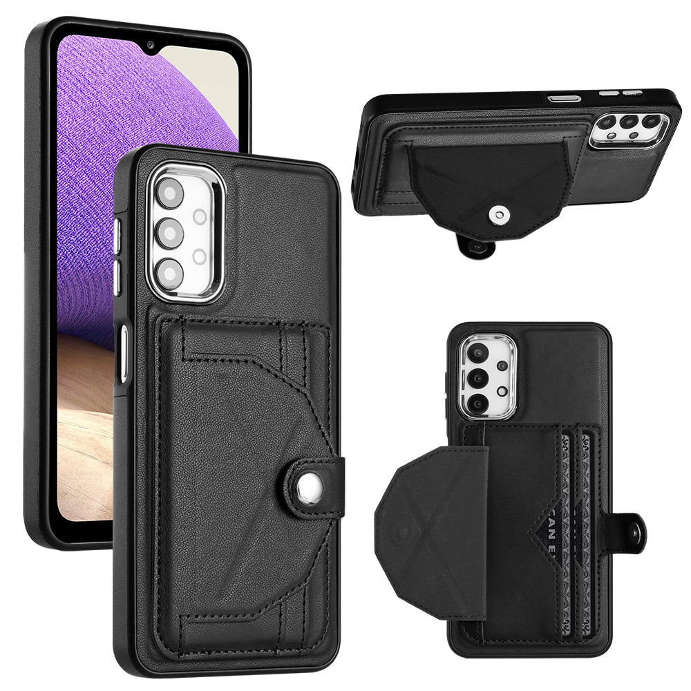 YB Leather Coating Series-4 Card Slots Case for Samsung Galaxy A32 5G M32 5G Kickstand PU Leather TPU Phone Cover YB Leather Coating Series-4 Card Slots Case for Samsung Galaxy A32 5G M32 5G Kickstand PU Leather TPU Phone Cover